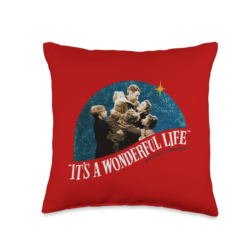 2571 Vintage Christmas Classic It's a Wonderful Life Throw Pillow